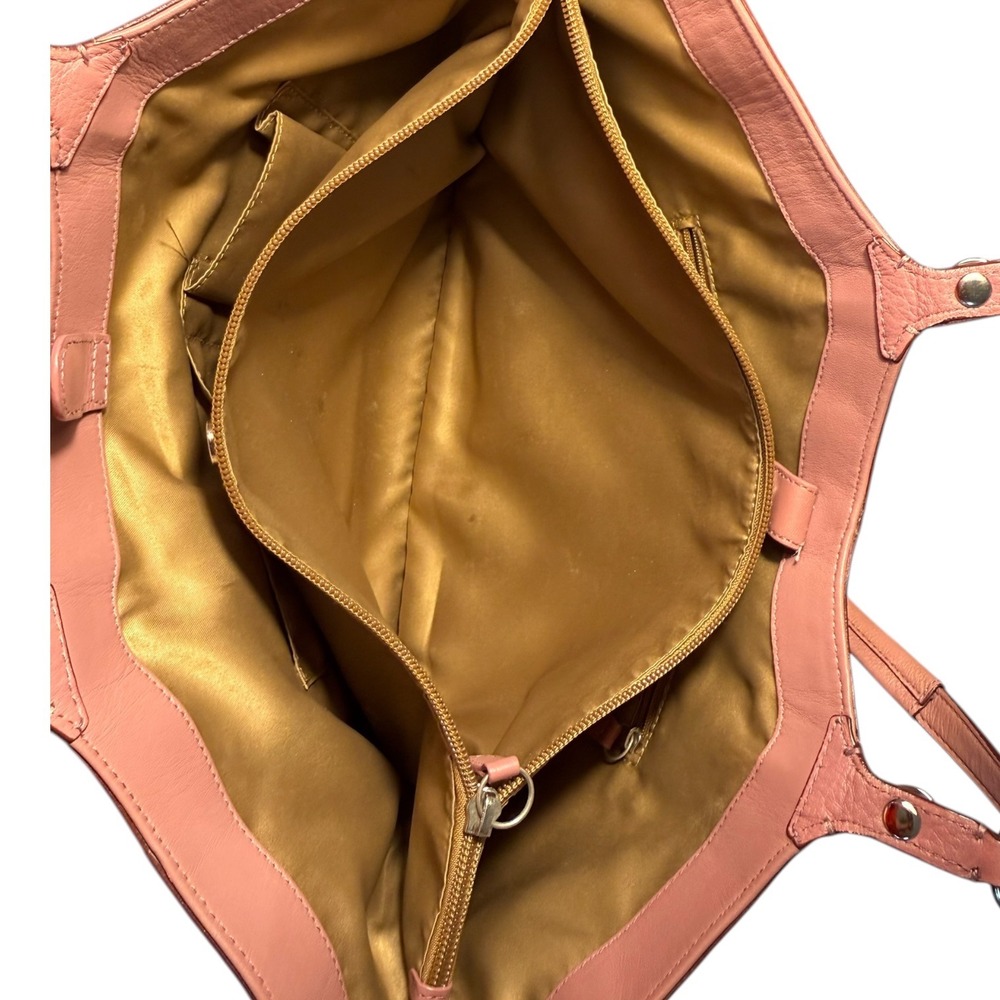 Coach Pink Pebbled Leather Carly Large Tote Shoulder Bag F16174 - Picture 7 of 10